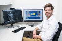 Scientist at computer